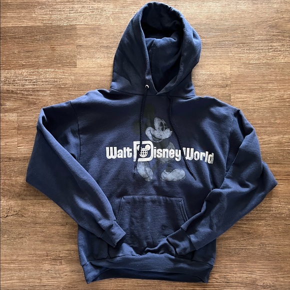 Disney Tops - Retro Navy Walt Disney / Mickey Mouse Hoodie
